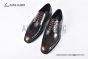 Ferragamo Sophisticated Perforations Red Calfskin Derby Shoes