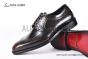 Ferragamo Sophisticated Perforations Red Calfskin Derby Shoes