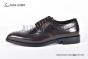 Ferragamo Sophisticated Perforations Red Calfskin Derby Shoes