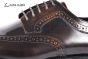 Ferragamo Sophisticated Perforations Red Calfskin Derby Shoes