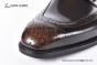 Ferragamo Sophisticated Perforations Red Calfskin Derby Shoes