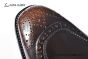 Ferragamo Sophisticated Perforations Red Calfskin Derby Shoes