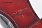 Ferragamo Sophisticated Perforations Red Calfskin Derby Shoes