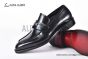 Ferragamo Black Calfskin Loafer with Mental Logo