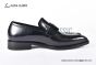 Ferragamo Black Calfskin Loafer with Mental Logo