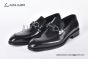 Ferragamo Black Calfskin Moccasin with Gancini Ornament