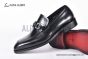 Ferragamo Black Calfskin Moccasin with Gancini Ornament