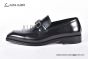 Ferragamo Black Calfskin Moccasin with Gancini Ornament