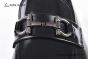 Ferragamo Black Calfskin Moccasin with Gancini Ornament