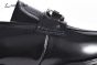 Ferragamo Black Calfskin Moccasin with Gancini Ornament