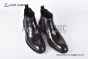 Prada Classic Red Calfskin Boot with the Iconic Enameled Metal Triangle Logo