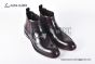 Prada Classic Red Calfskin Boot with the Iconic Enameled Metal Triangle Logo