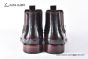 Prada Classic Red Calfskin Boot with the Iconic Enameled Metal Triangle Logo