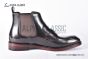 Prada Classic Red Calfskin Boot with the Iconic Enameled Metal Triangle Logo