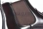 Prada Classic Red Calfskin Boot with the Iconic Enameled Metal Triangle Logo