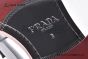 Prada Classic Red Calfskin Boot with the Iconic Enameled Metal Triangle Logo
