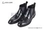 Prada Classic Smooth Black Calfskin Boot with the Iconic Enameled Metal Triangle Logo