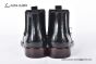 Prada Classic Smooth Black Calfskin Boot with the Iconic Enameled Metal Triangle Logo