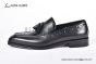 Ferragamo Matte Black Calfskin Tassel Loafer