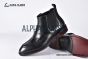 Prada Classic Smooth Matte Black Calfskin Boot with the Iconic Enameled Metal Triangle Logo