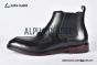 Prada Classic Smooth Matte Black Calfskin Boot with the Iconic Enameled Metal Triangle Logo