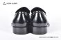 Ferragamo Black Calfskin Moccasin with Gancini Ornament and Unique Sutures