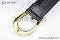 Gucci Belt Black Leather With Yellow Gold G Buckle