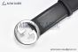 Gucci Blondie Belt Black Leather With Stainless Steel Round Interlocking G Buckle