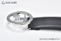 Gucci Blondie Belt Black Leather With Stainless Steel Round Interlocking G Buckle
