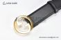 Gucci Blondie Belt Black Leather With Yellow Gold Round Interlocking G Buckle