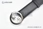 Gucci Blondie Belt Black Leather With Gray Steel Round Interlocking G Buckle