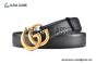 Gucci GG Marmont Reversible Belt Black Leather With Rose Gold Double G Buckle