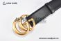 Gucci GG Marmont Reversible Belt Black Leather With Rose Gold Double G Buckle