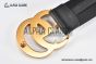 Gucci GG Marmont Reversible Belt Black Leather With Rose Gold Double G Buckle