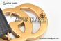 Gucci GG Marmont Reversible Belt Black Leather With Rose Gold Double G Buckle