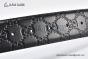 Gucci Signature Leather Belt Black Leather With Gray Steel Interlocking G Buckle
