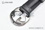 Gucci Signature Leather Belt Black Leather With Gray Steel Interlocking G Buckle