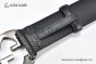 Gucci Signature Leather Belt Black Leather With Gray Steel Interlocking G Buckle