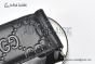 Gucci Signature Leather Belt Black Leather With Gray Steel Interlocking G Buckle