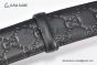 Gucci Signature Leather Belt Black Leather With Silver Interlocking G Buckle