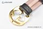 Gucci Signature Leather Belt Black Leather With Rose Gold Interlocking G Buckle