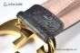 Gucci Signature Leather Belt Black Leather With Rose Gold Interlocking G Buckle