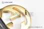Gucci Signature Leather Belt Black Leather With Rose Gold Interlocking G Buckle