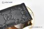 Gucci Signature Leather Belt Black Leather With Rose Gold Interlocking G Buckle