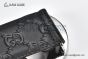 Gucci Signature Leather Belt Black Leather With Silver Interlocking G Buckle