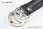 Gucci GG Marmont Reversible Belt Black Calf/Crocodile Leather With Gray Steel Double G Buckle