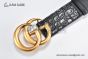 Gucci GG Marmont Reversible Belt Black Calf/Crocodile Leather With Rose Gold Double G Buckle