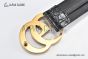 Gucci GG Marmont Reversible Belt Black Calf/Crocodile Leather With Rose Gold Double G Buckle