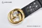 Gucci GG Marmont Reversible Belt Black Calf/Crocodile Leather With Rose Gold Interlocking G Buckle