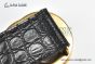 Gucci GG Marmont Reversible Belt Black Calf/Crocodile Leather With Rose Gold Interlocking G Buckle